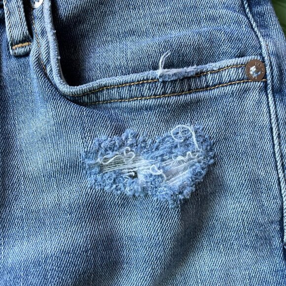 Agolde Sophie Skinny Jeans Size 26 Distressed High Rise Blue Cotton Blend - Picture 7 of 11